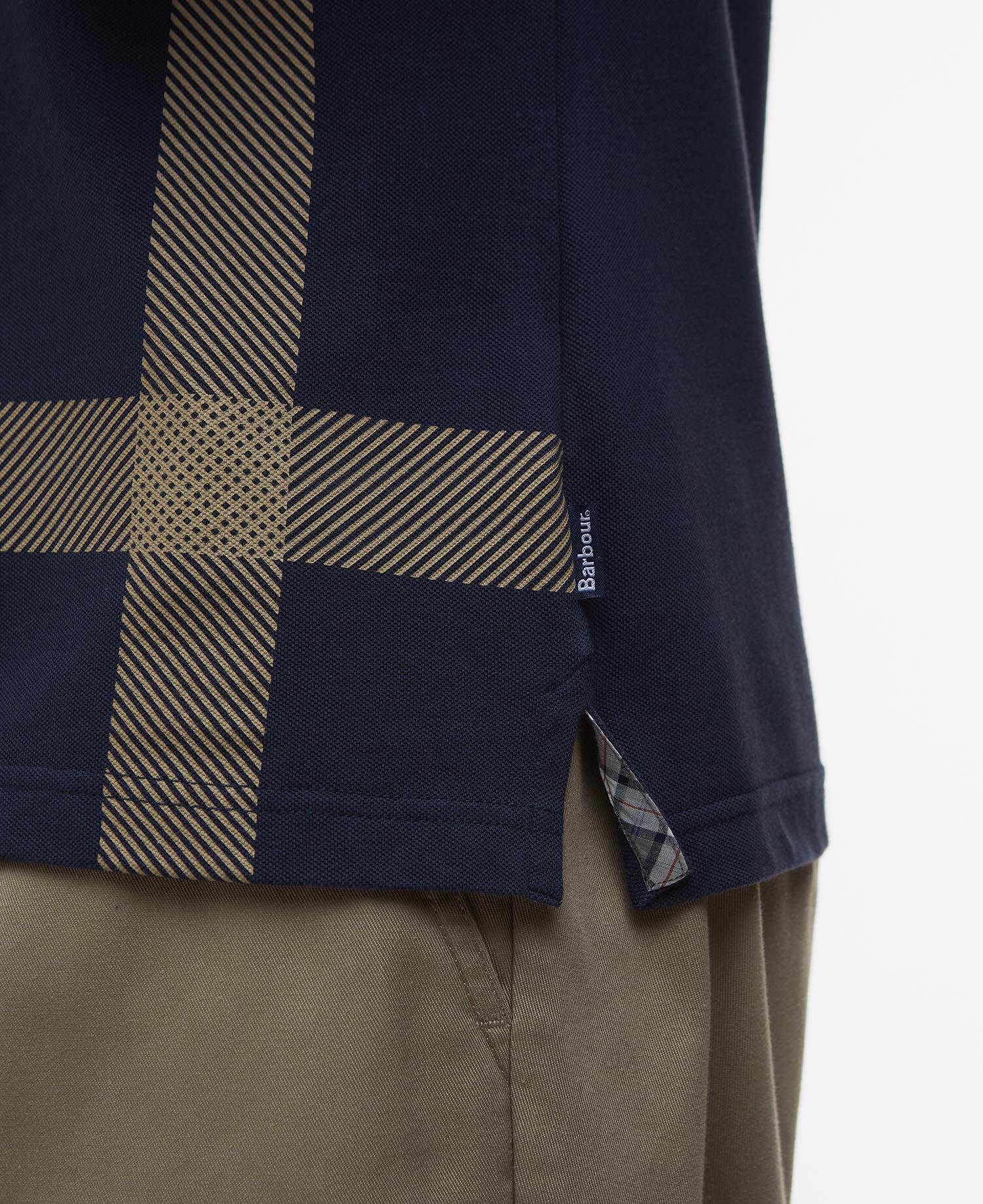 Blaine Tartan Short-Sleeved Polo Shirt Navy/Pine image number 4