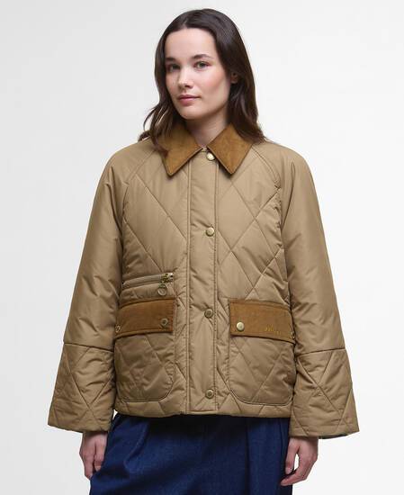 Giacca trapuntata Martha Military Brown/Ancient Tartan