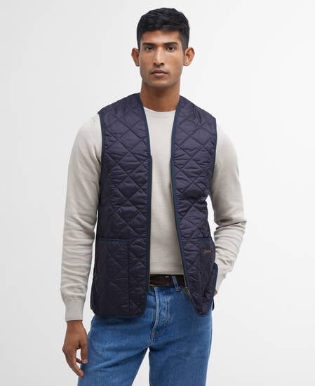 Quilted Zip-In Liner Navy-Dress