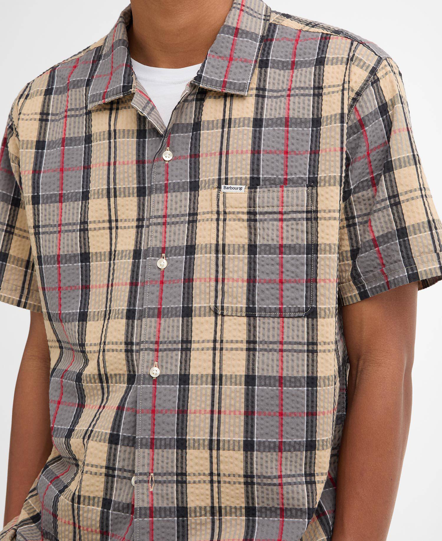 Camicia Clyde a maniche corte in tartan seersucker Dress Tartan image number 3