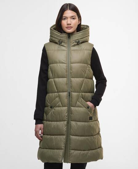 Cecilla Puffer Gilet Dusky Khaki