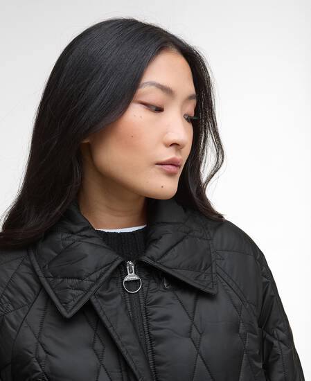 Cosette Quilted Duffle Coat Black/Onyx Tartan