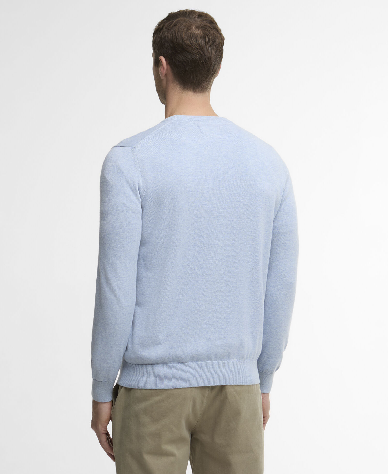 Pima Cotton Crew Neck Jumper Blue Haze