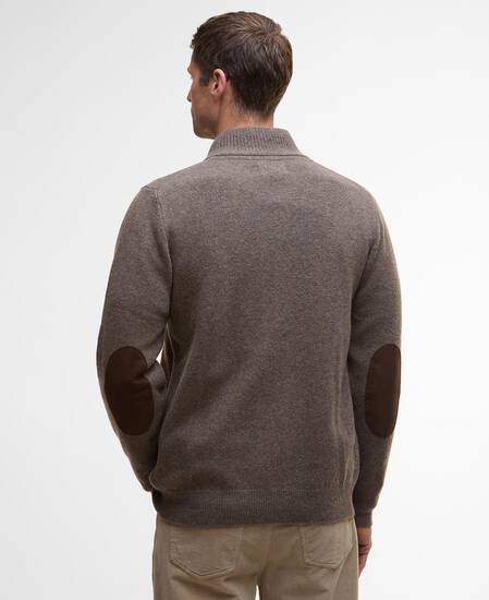 Essential Elbow-Patch Cardigan Dark Stone
