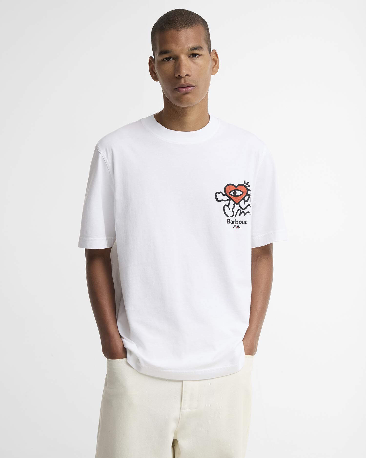Barbour x Mul T-Shirt Camping Trip Relaxed White