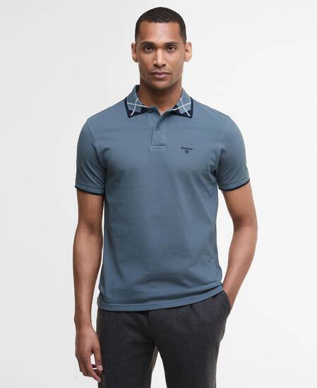 Brodie Short-Sleeved Polo Shirt Blue Stone