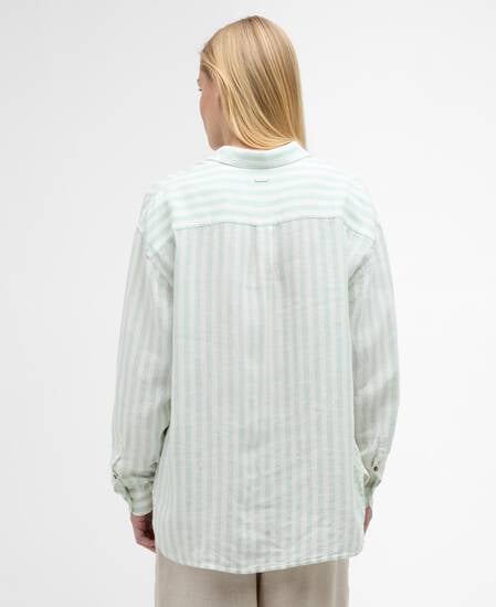 Annie Striped Linen Shirt Spearmint Stripe