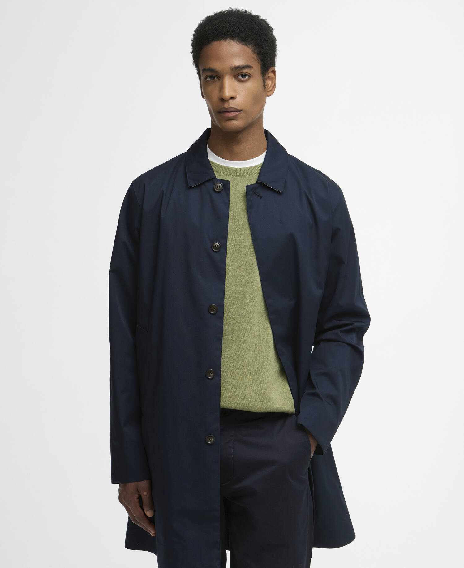 Rokig Lightweight Mac Jacket Navy/Highland Loch image number 0