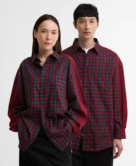 Barbour x Feng Chen Wang Hemd Split Pocket Tartan Cardinal Tartan