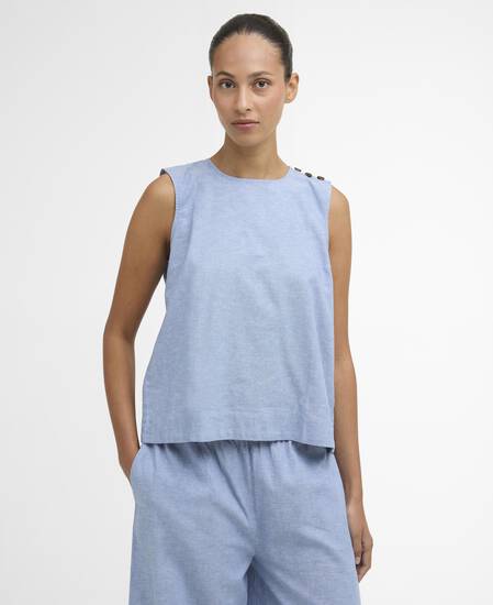 Josie Sleeveless Blouse Light Chambray