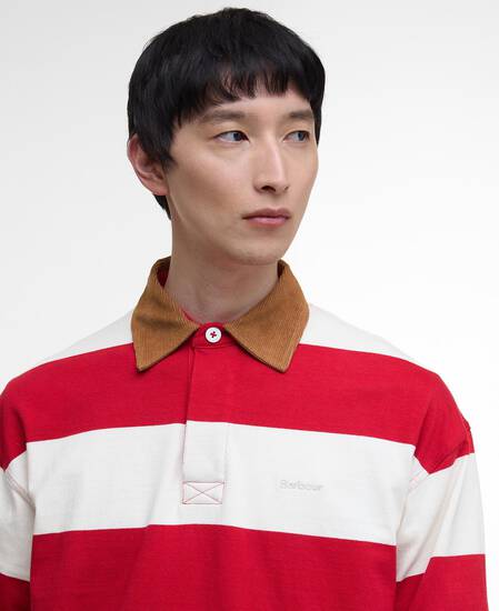 Camicia da rugby oversize Newclose Brick Red