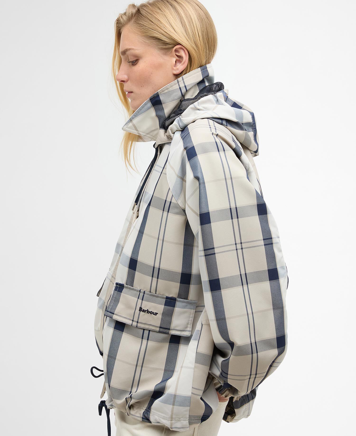 Ballina Check Showerproof Jacket Dress Navy Tartan