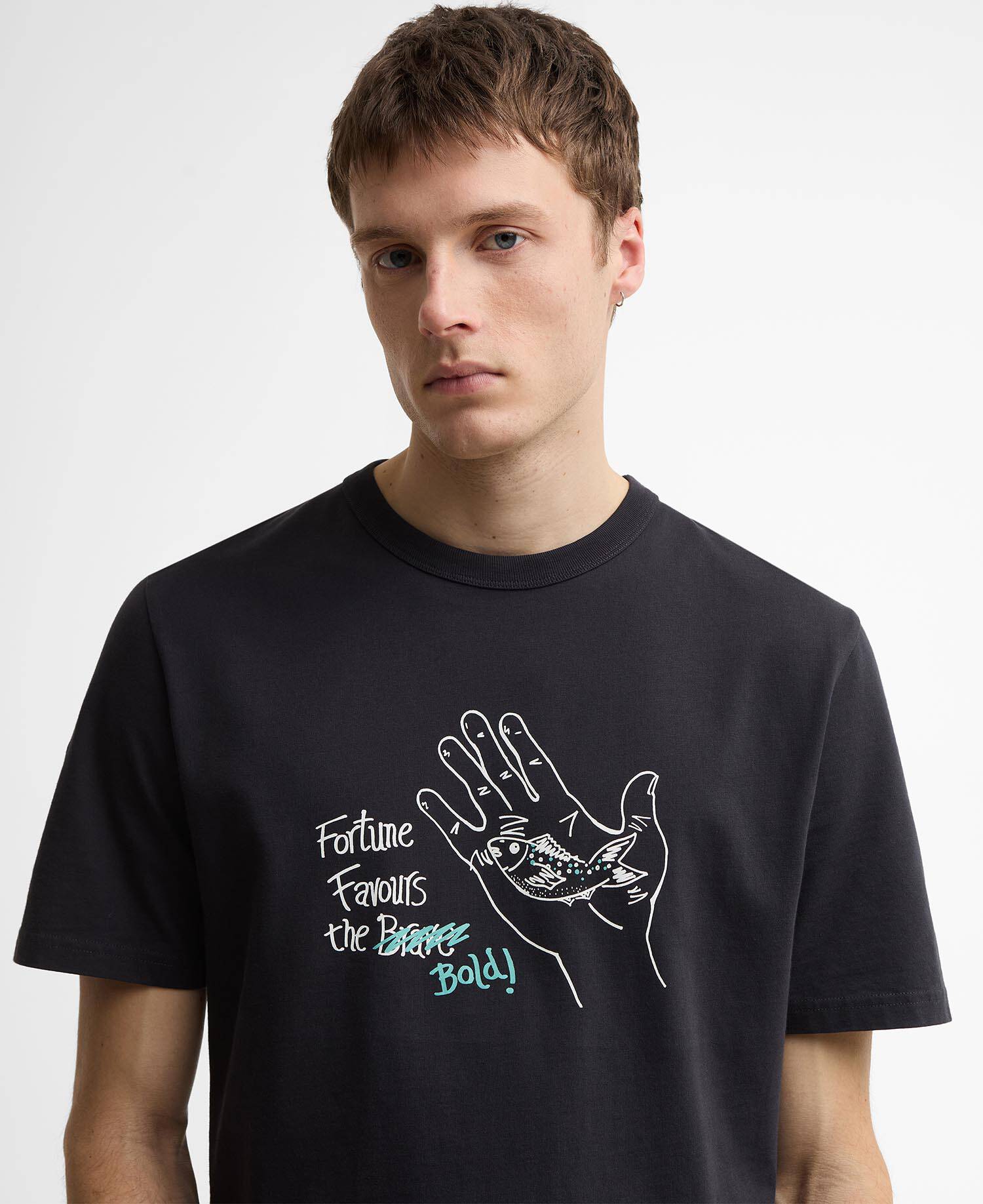 Paul Smith Loves Barbour Fortune Fish Graphic T-Shirt Dark Navy image number 3
