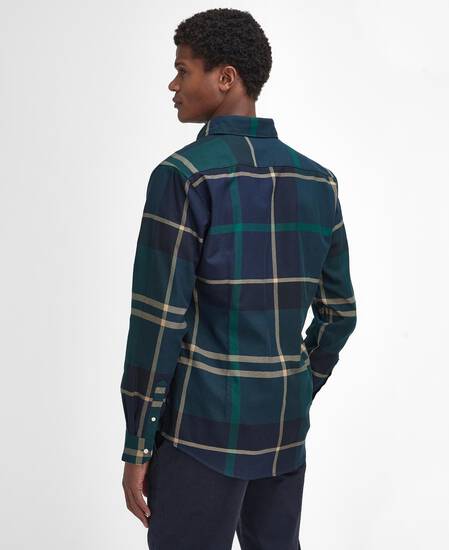 Dunoon Tailored Long-Sleeved Shirt Green Loch