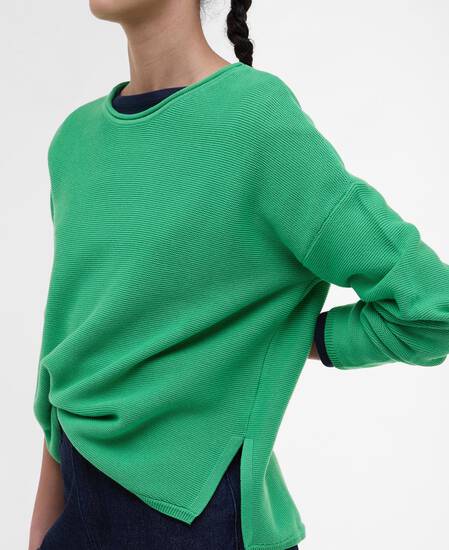 Marine Crew Neck Jumper Kelly Green