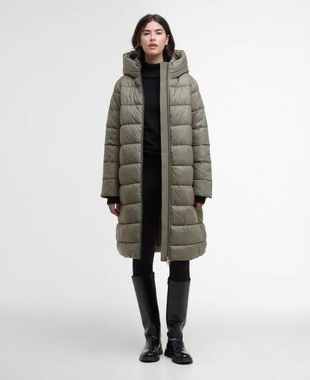 Olivios Longline Puffer Jacket Dusky Khaki