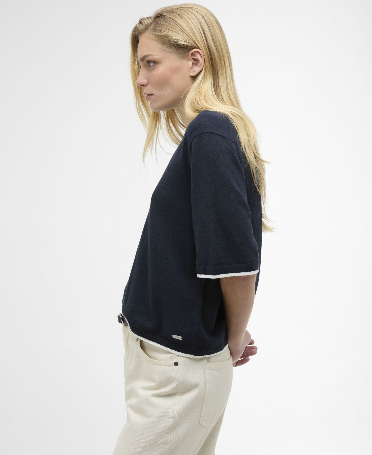 Verona Knitted T-Shirt Dark Navy/Cloud