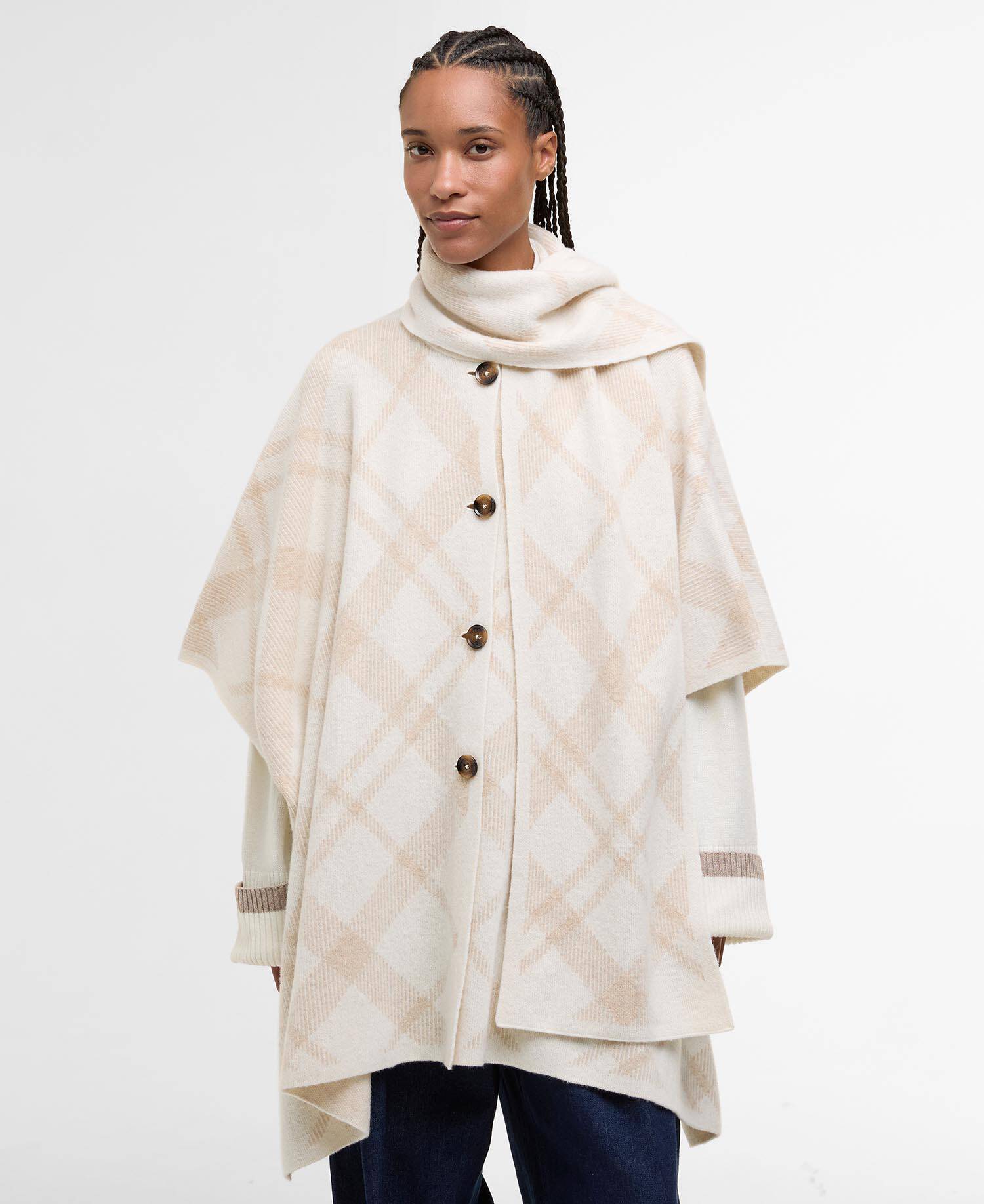 Vienna Tartan Wool-Blend Cape Multi image number 0