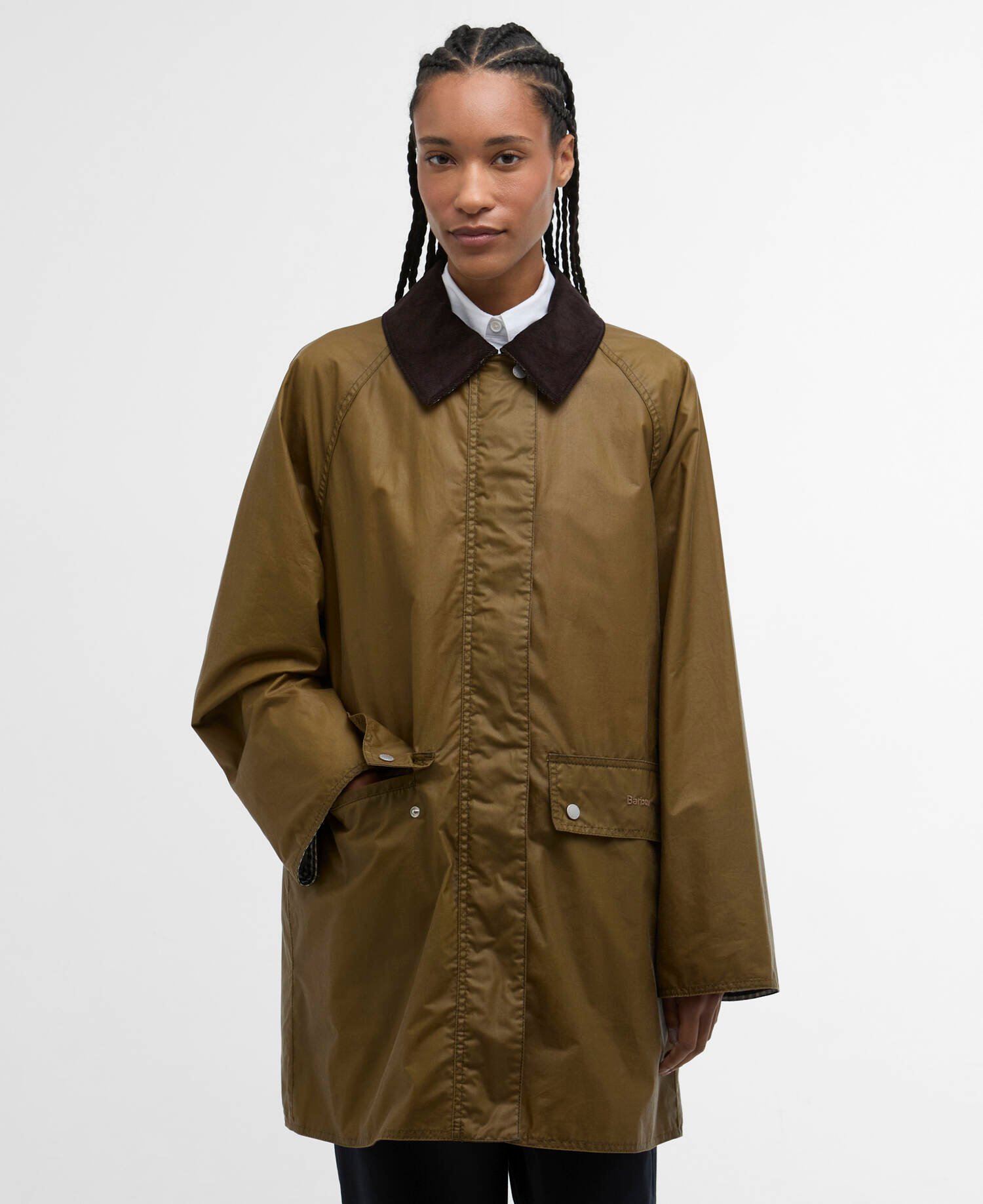 Giacca cerata Wren Sand/Navy Gingham Check image number 0