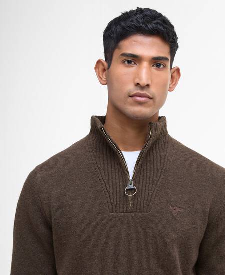 Essential Half-Zip Jumper Dark Oak