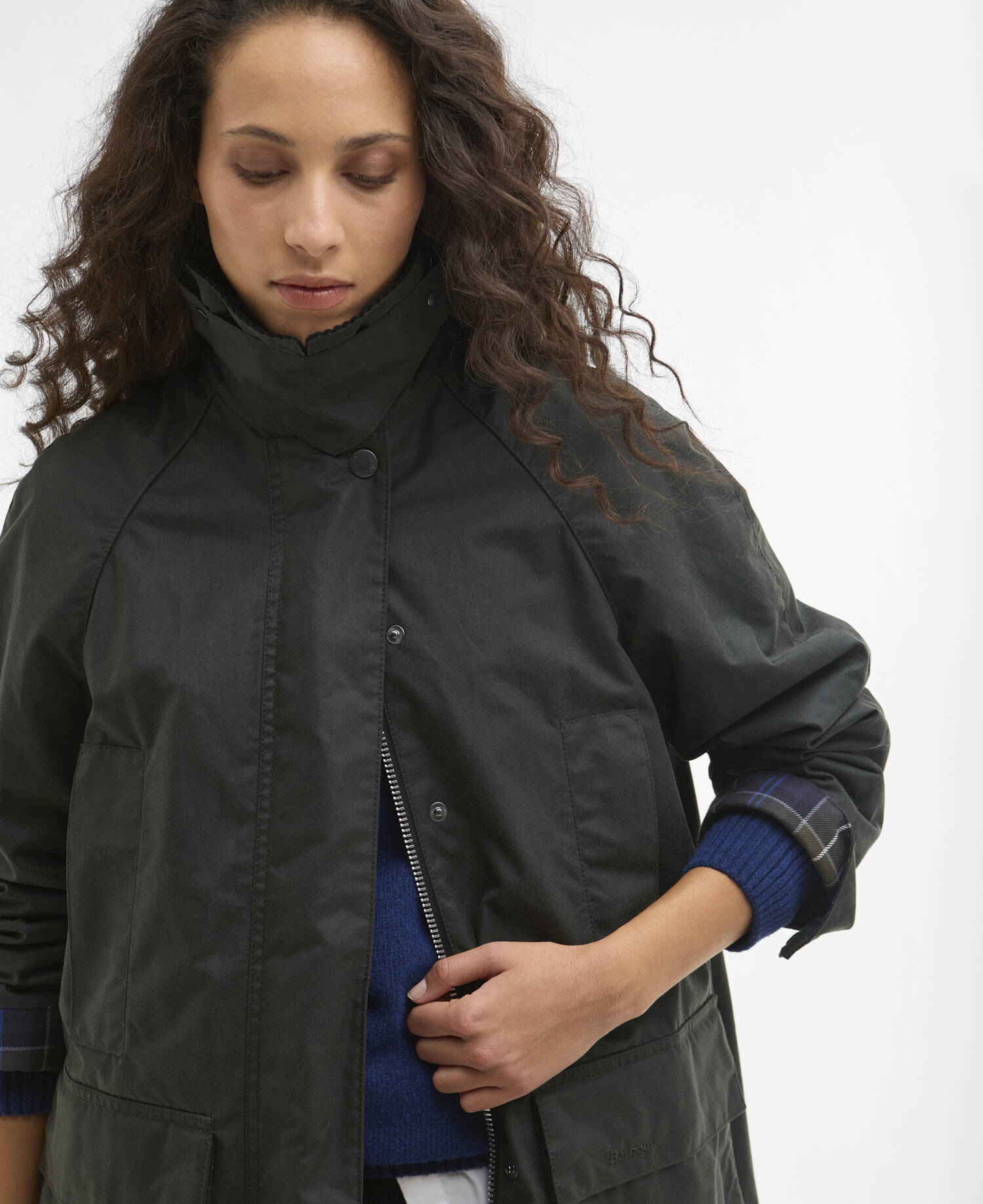 Barbour x ARKET Women's Fairgame Waxed Jacket Sage image number 3