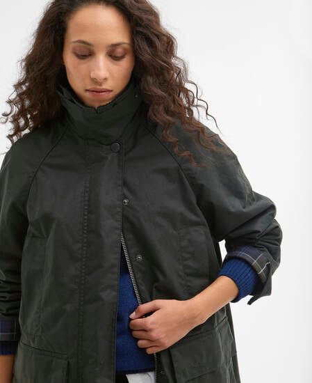 Barbour x ARKET Women's Fairgame Waxed Jacket Sage