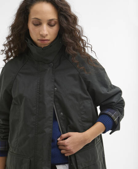 Barbour x ARKET Women's Fairgame Waxed Jacket Sage