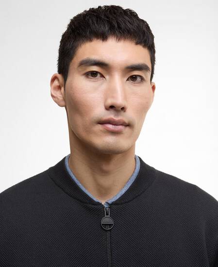 Patrick Bomber Zip Through Cardigan Black