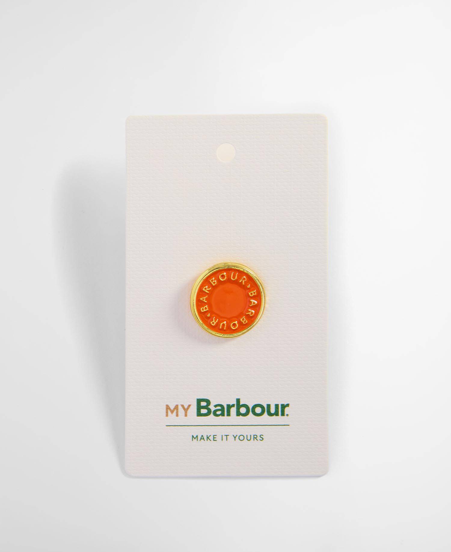 Barbour Orange Button Pin Badge Orange image number 0