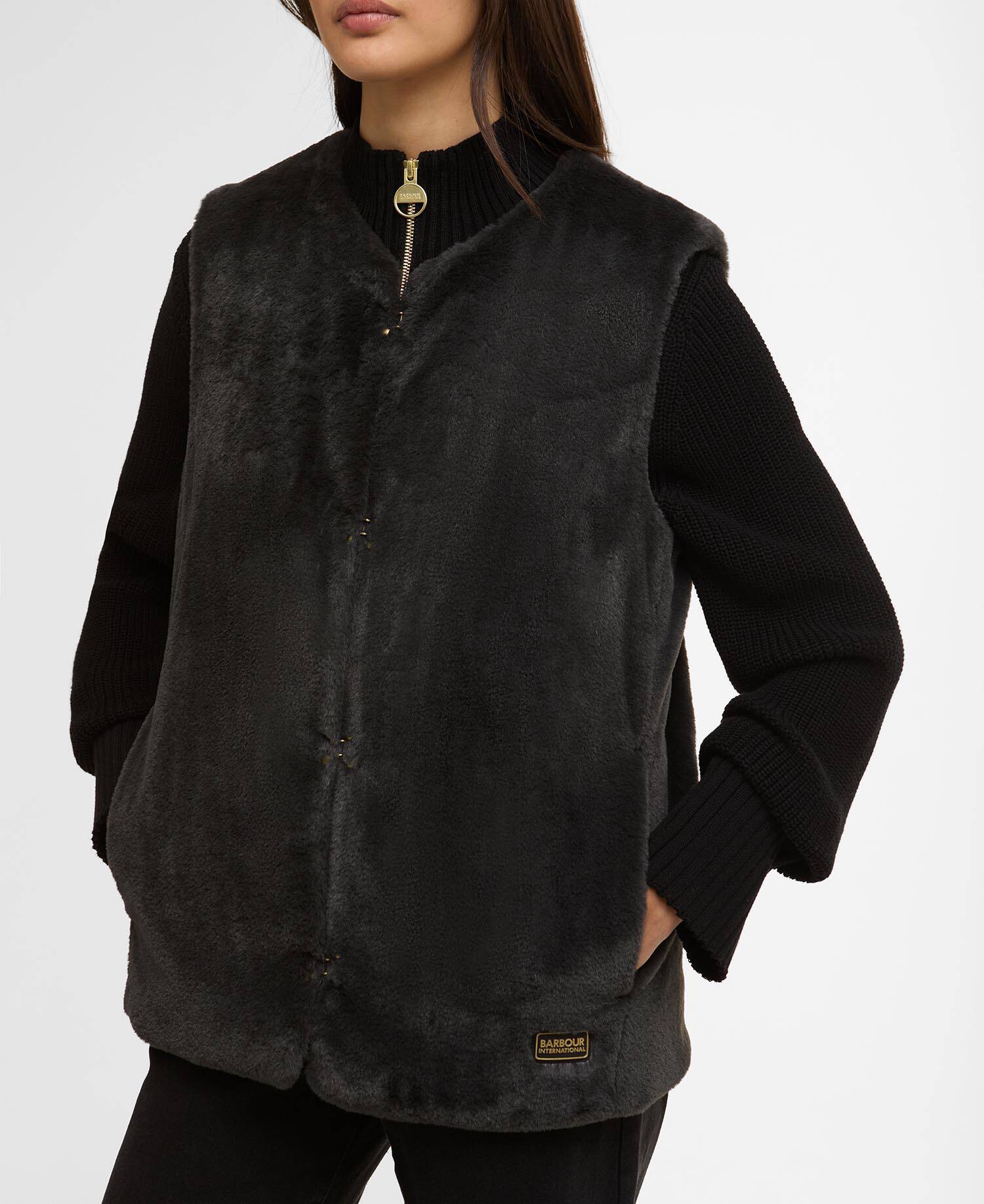 Mialn Fur Gilet Black image number 3