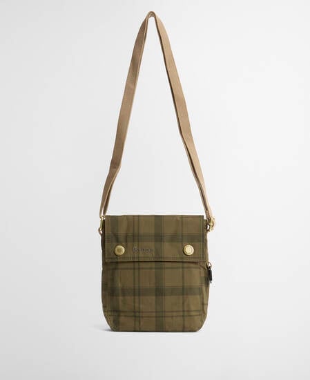 Transport Crossbody Bag Dusky Green Tartan