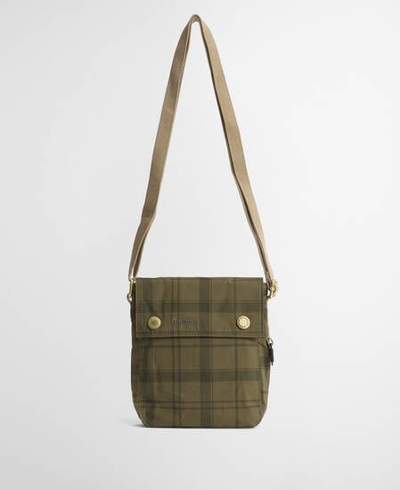 Transport Crossbody Bag Dusky Green Tartan