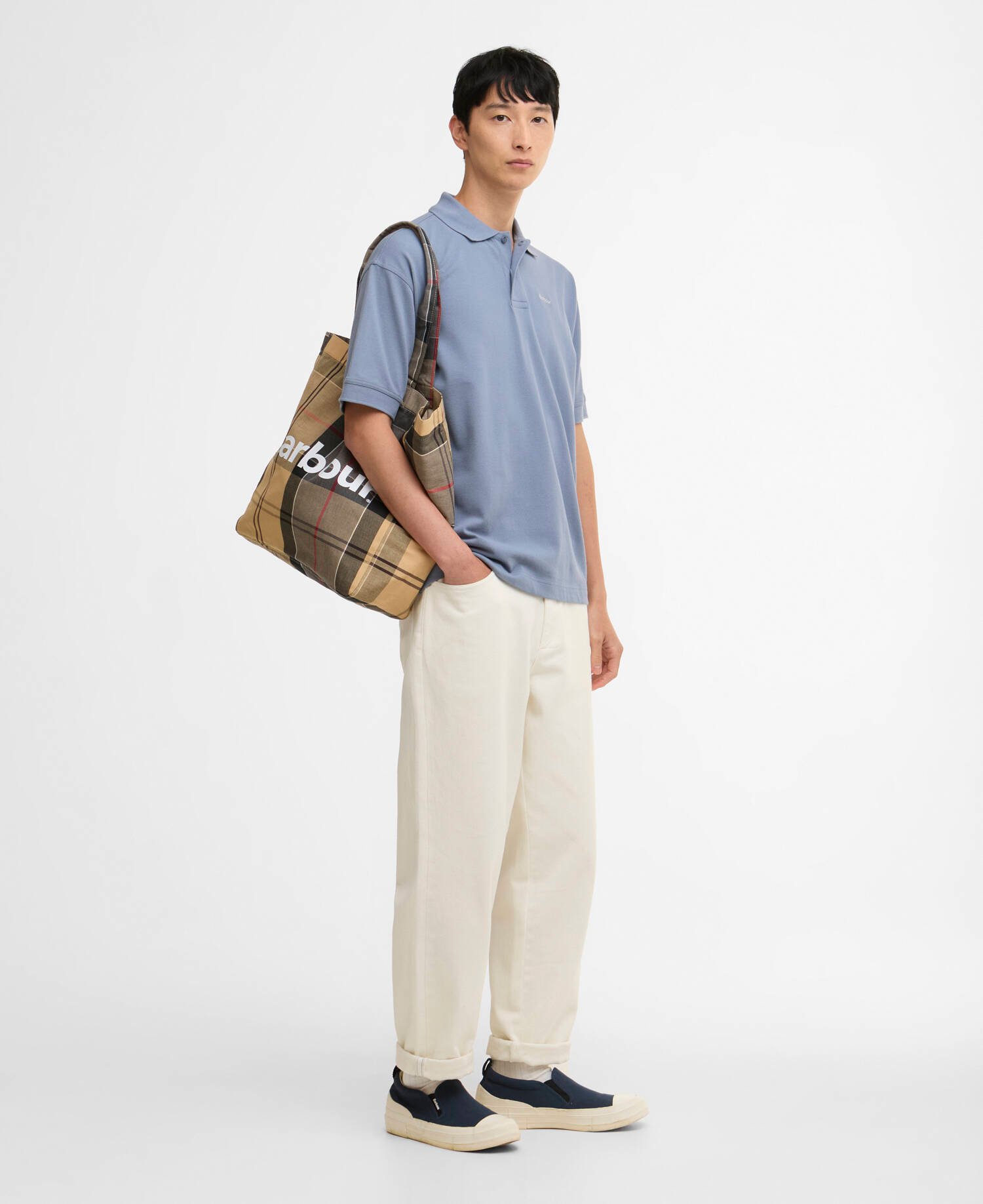 Hexham Oversized Polo Shirt Washed Blue image number 1