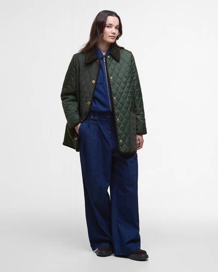 Giacca trapuntata Meryl Olive/Ancient Tartan