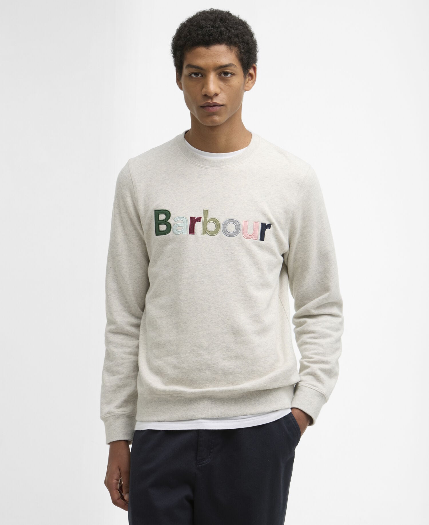 Pique Logo Sweatshirt Ecru Marl
