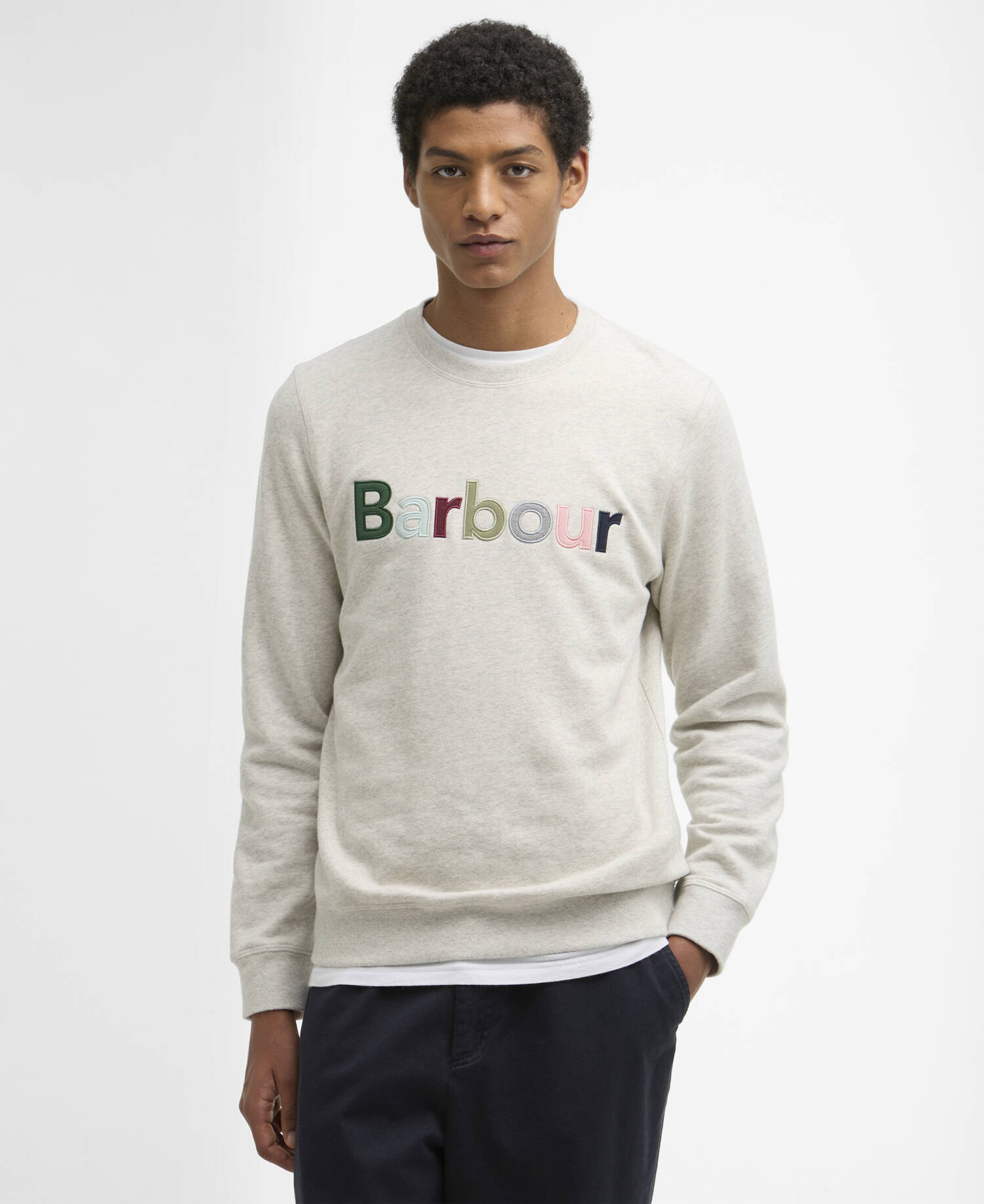 Pique Logo Sweatshirt Ecru Marl image number 0