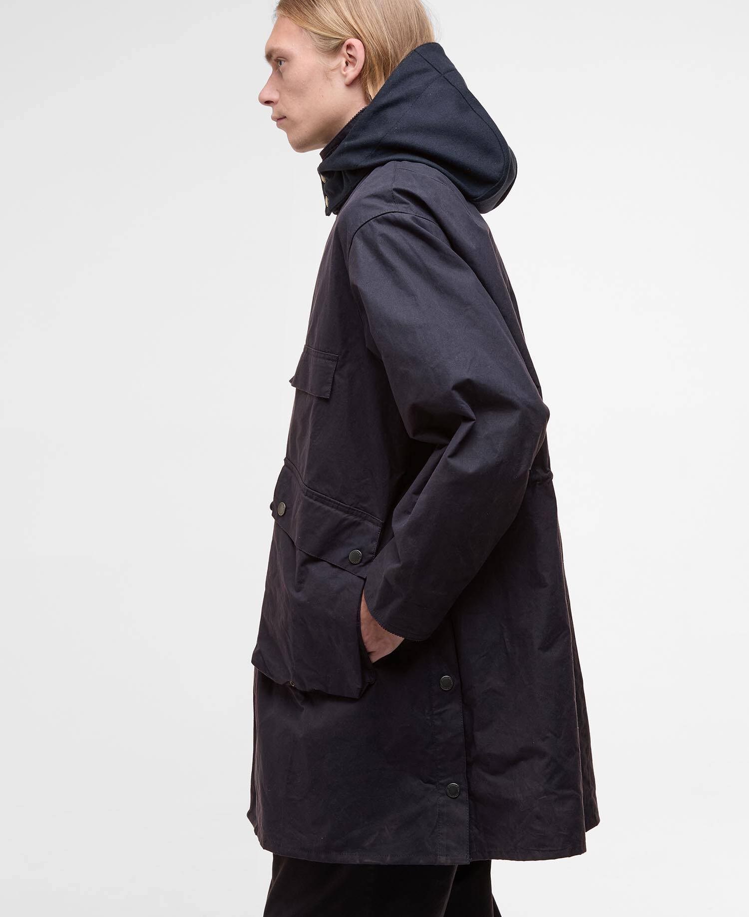 Barbour x Kaptain Sunshine Oversized Bedale Casual Field Coat Dark Indigo image number 5