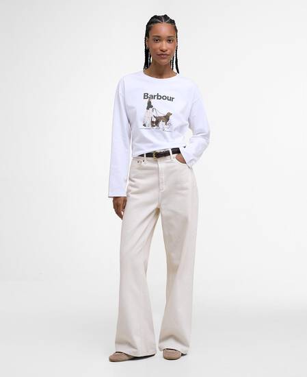 Langarmshirt Woodhouse White