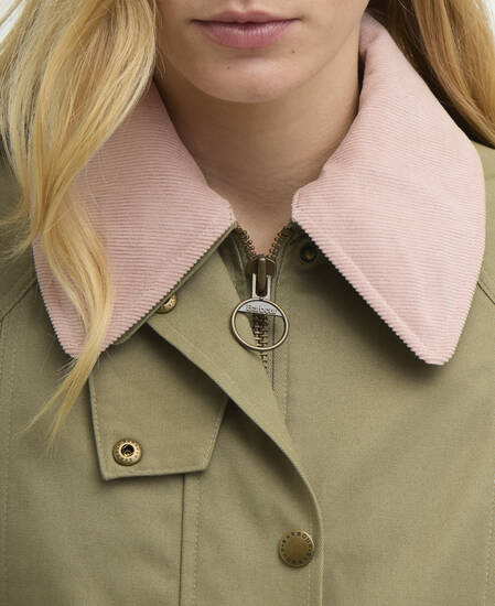 Cropped Beadnell Casual Jacket Bleached Olive/Ancient/Gardenia