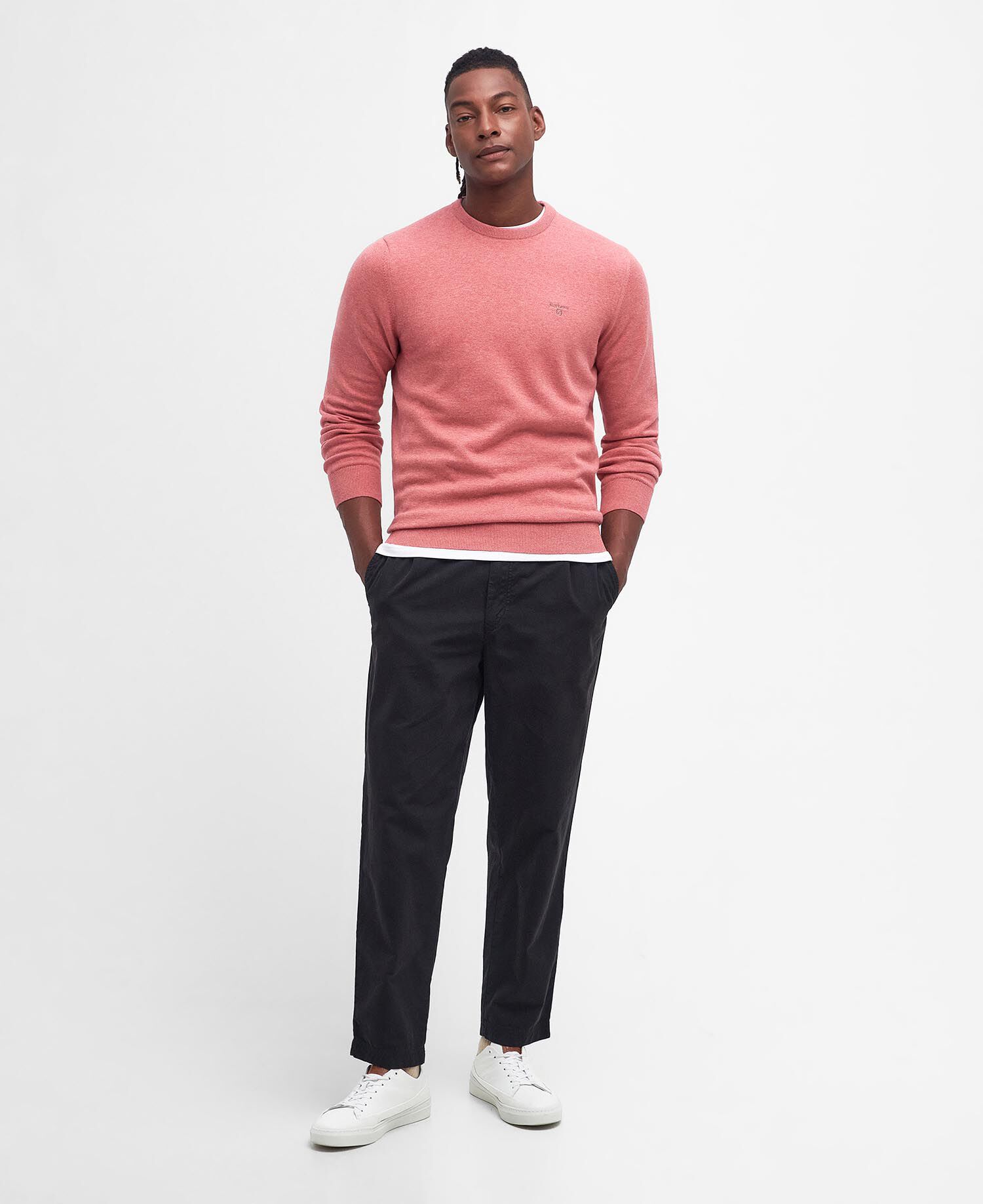 Pima Cotton Crew Neck Jumper Pink Clay