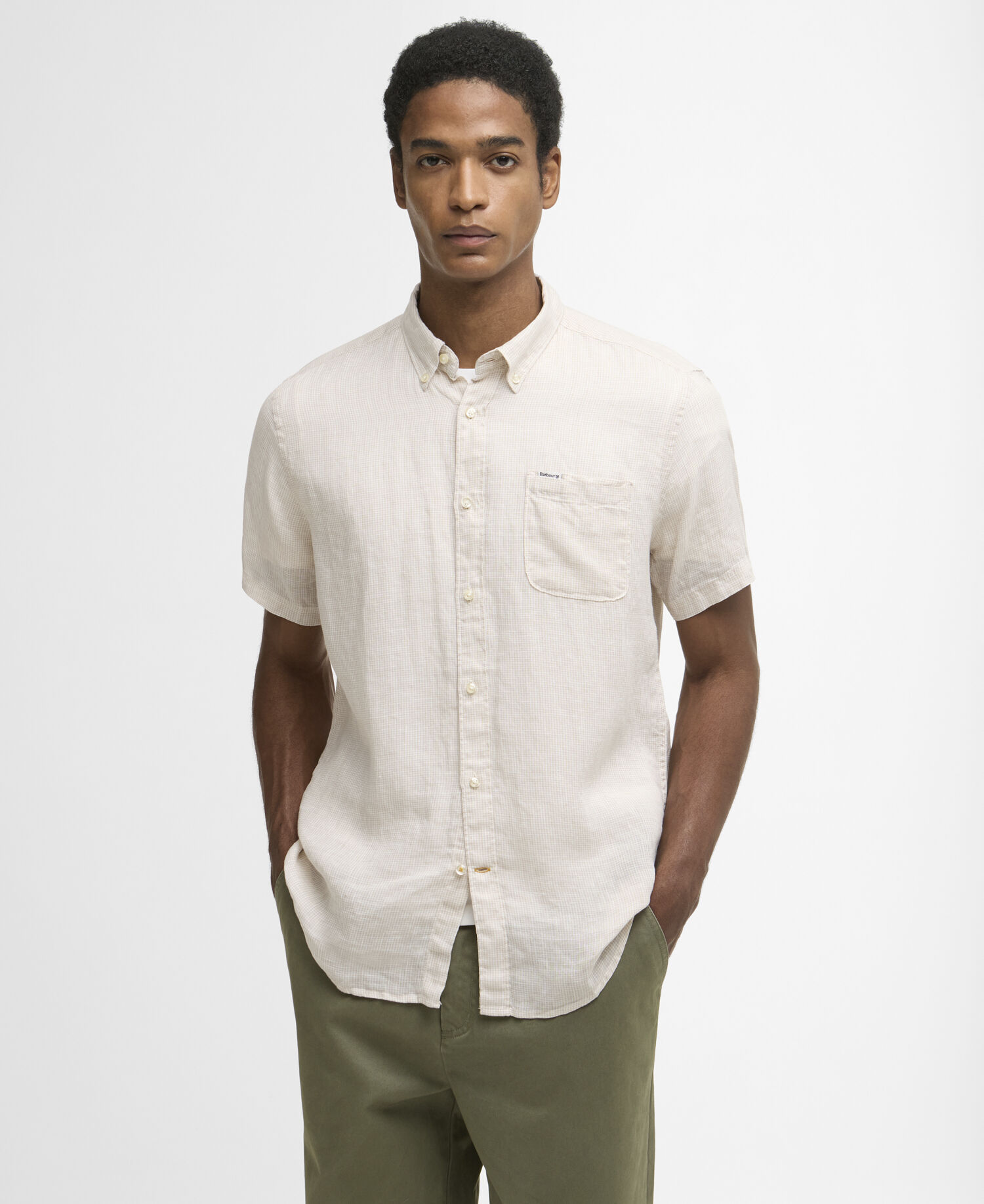 Leinen-Kurzarmhemd Linton Tailored Mist