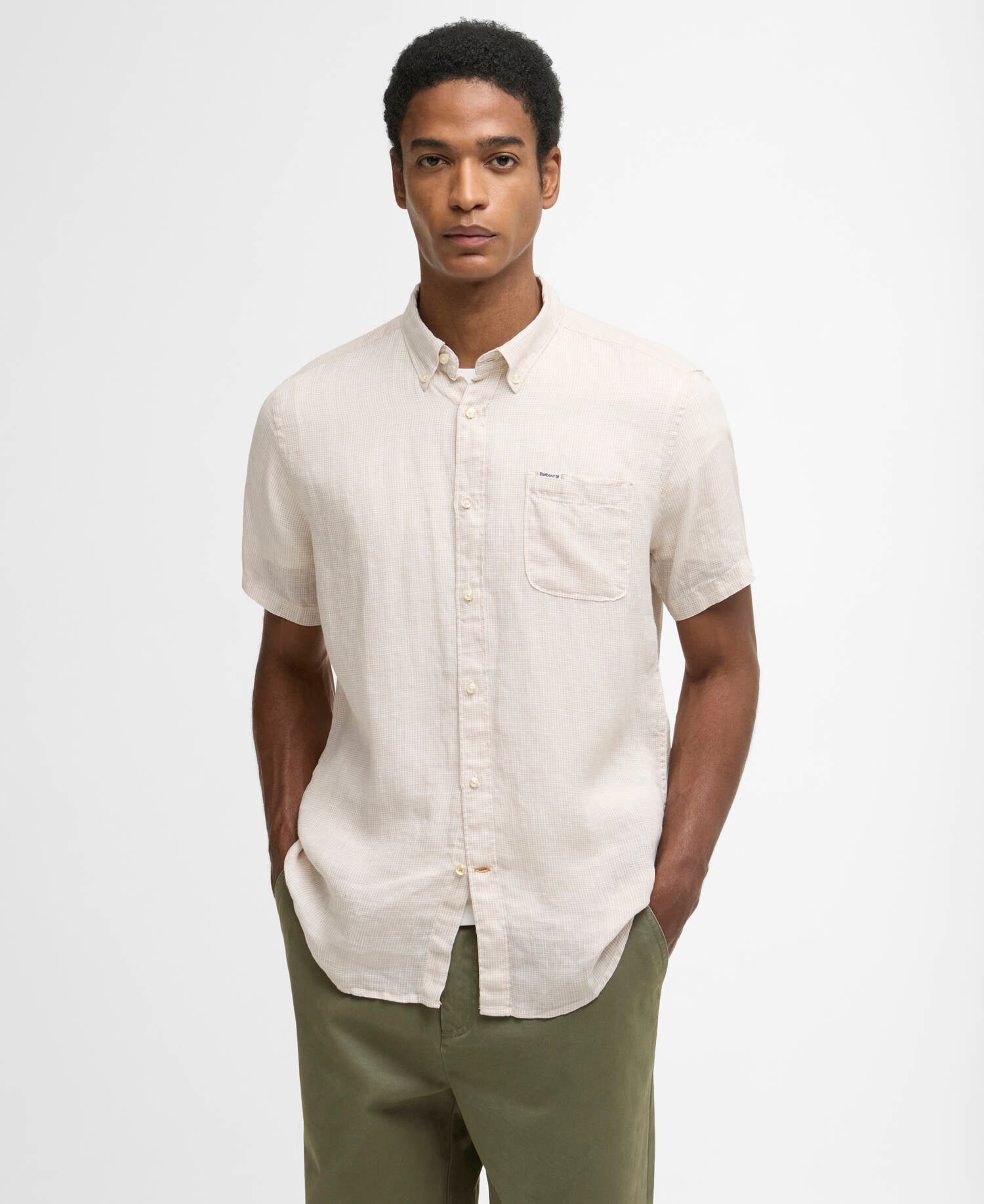 Leinen-Kurzarmhemd Linton Tailored Mist image number 0