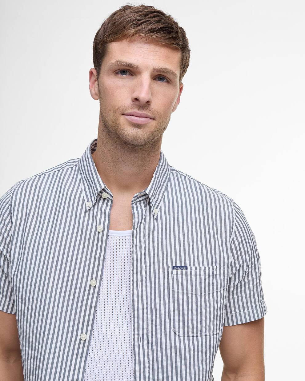 Camicia Cresswell a maniche corte in seersucker dalla vestibilit&agrave; regular