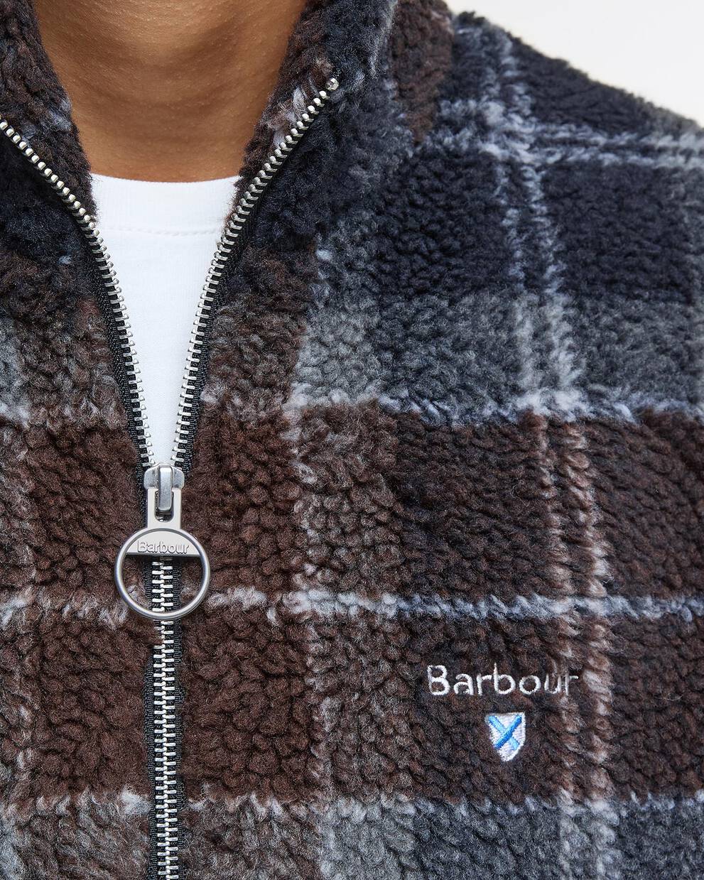 Pile sherpa con motivo tartan