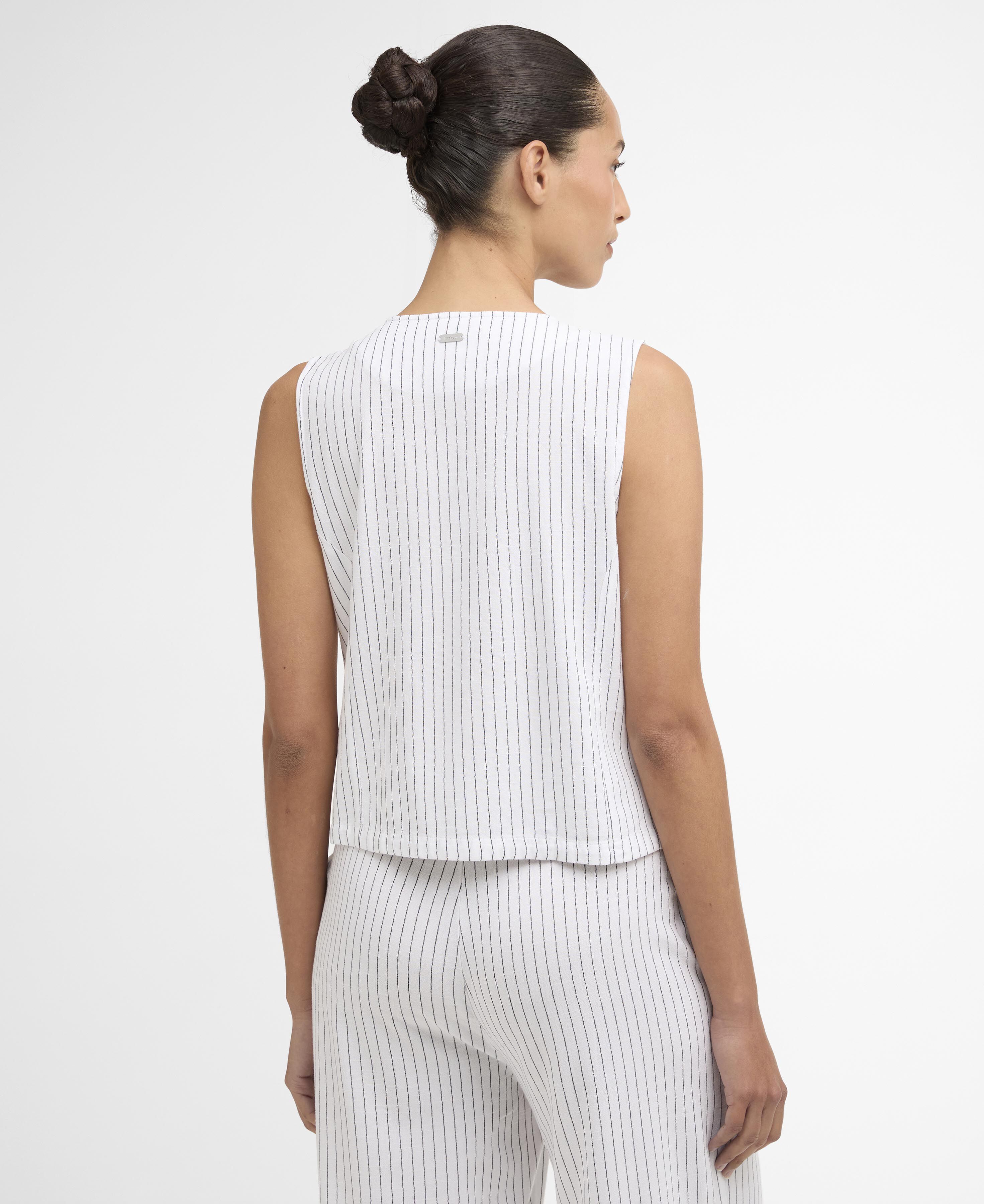 Top Sloane Striped White/Dark Navy Stripe