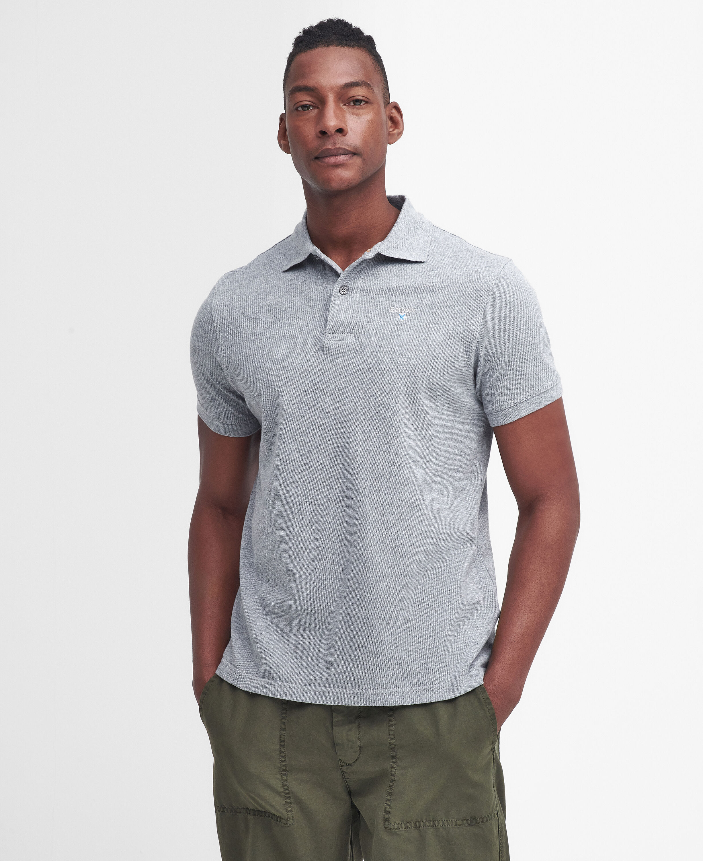 Sports Short-Sleeved Polo Shirt Grey Marl