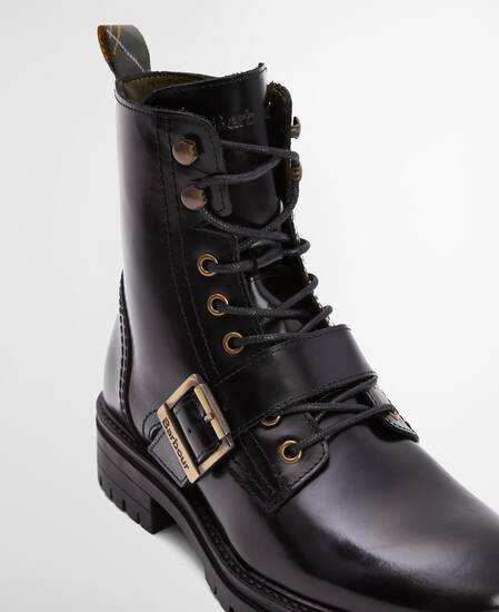 Ouseburne Biker Boots Black Glace