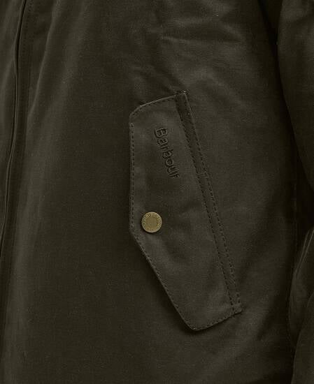 Barbour x Baracuta Porton Waxed Harrington Jacket Olive