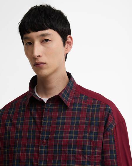 Barbour x Feng Chen Wang Split Pocket Long-Sleeved Tartan Shirt Cardinal Tartan