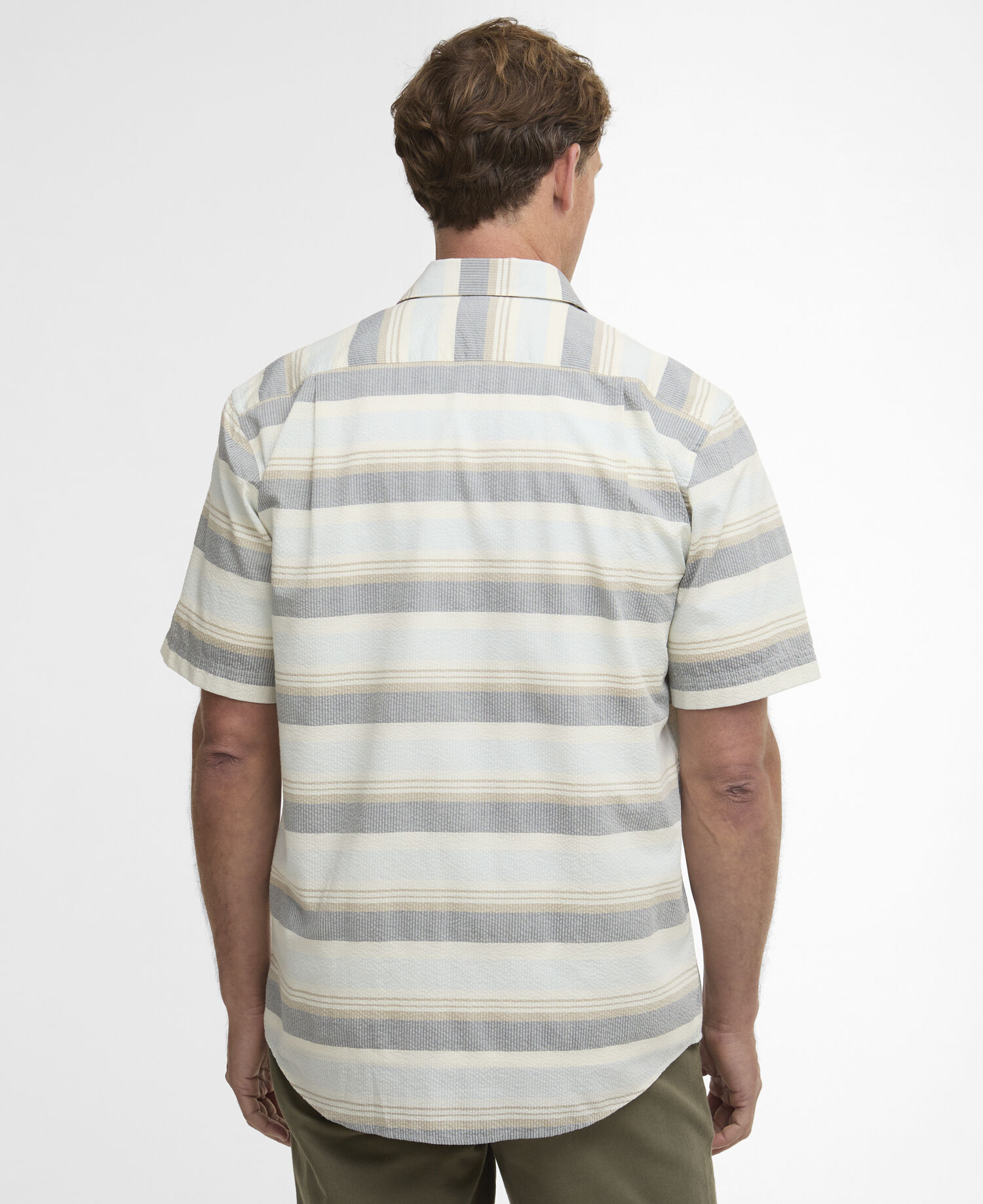 Camicia Chathill a maniche corte dalla vestibilit&agrave; regular con motivo a righe Navy